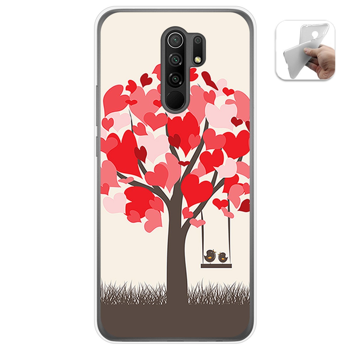 Funda Gel Tpu para Xiaomi Redmi 9 diseño Pajaritos Dibujos