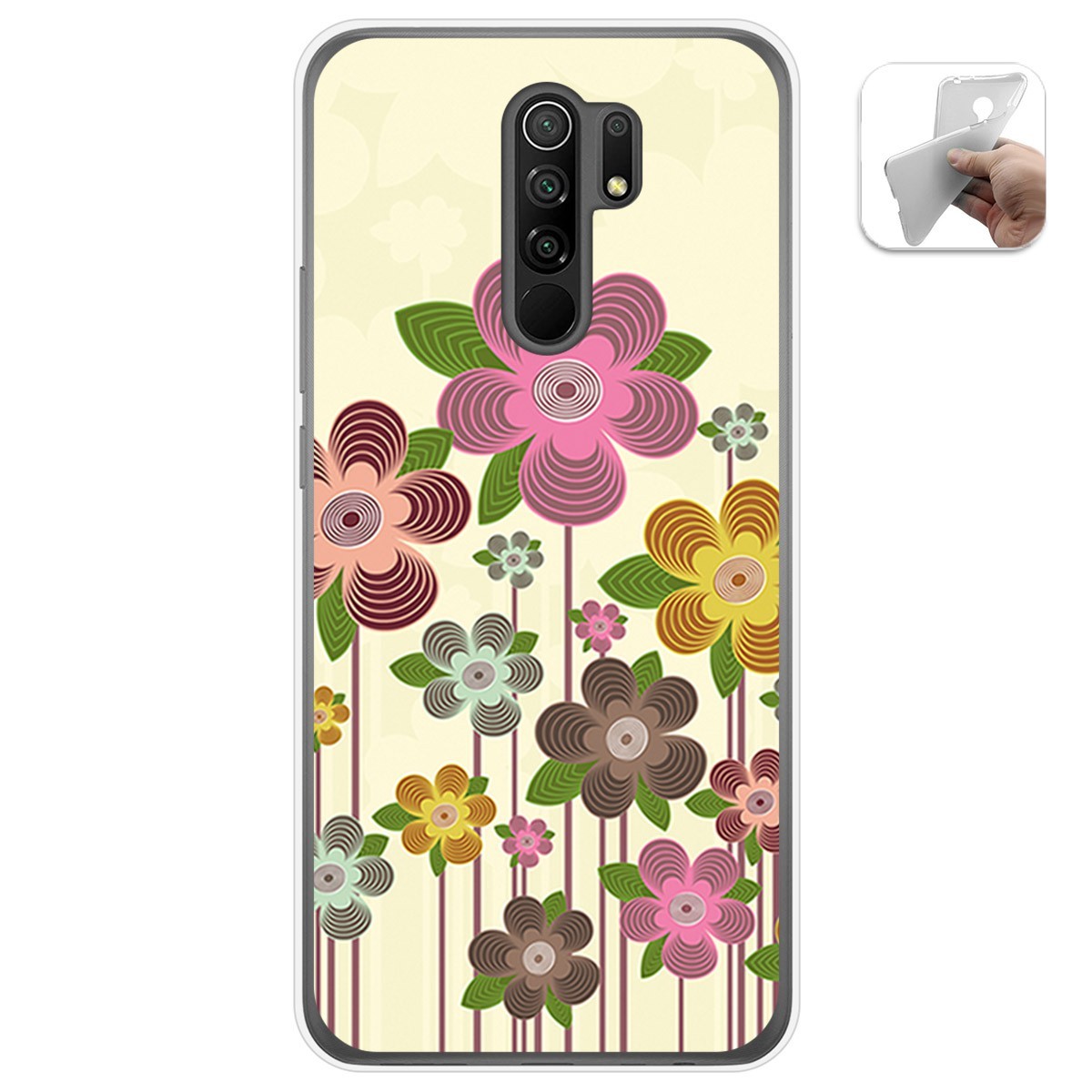 Funda Gel Tpu para Xiaomi Redmi 9 diseño Primavera En Flor Dibujos