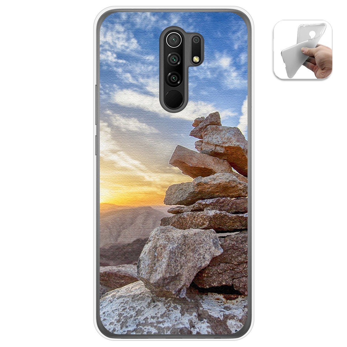 Funda Gel Tpu para Xiaomi Redmi 9 diseño Sunset Dibujos