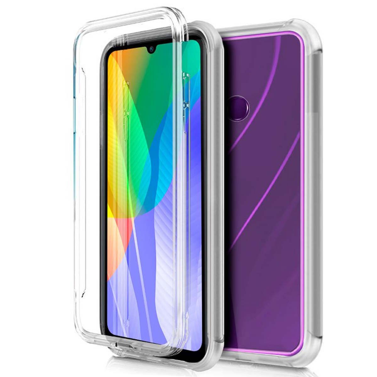 Funda Completa Transparente Pc + Tpu Full Body 360 para Huawei Y6p