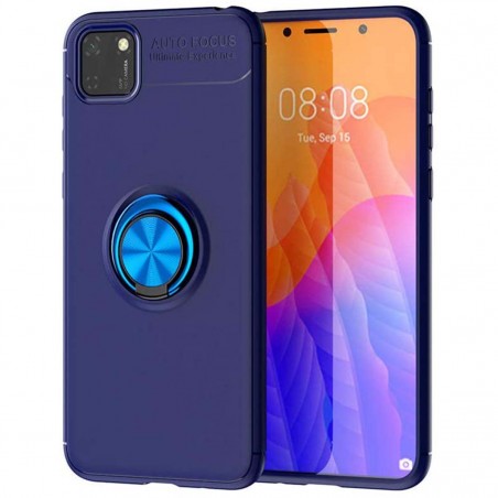 Funda Magnetica Soporte con Anillo Giratorio 360 para Huawei Y5p Azul