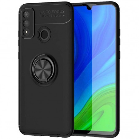 Funda Magnetica Soporte con Anillo Giratorio 360 para Huawei Y6p Negra