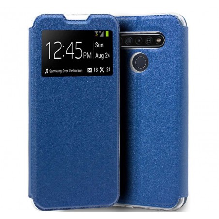 Funda Libro Soporte con Ventana para Lg K41s / K51s color Azul