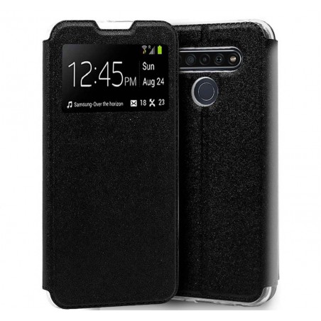 Funda Libro Soporte con Ventana para Lg K41s / K51s color Negra