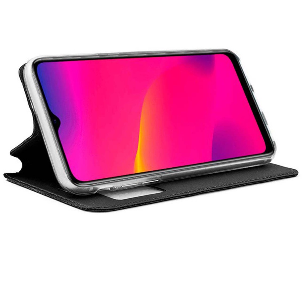 Funda Libro Soporte con Ventana para Oppo A5 2020 / A9 2020 color Negra