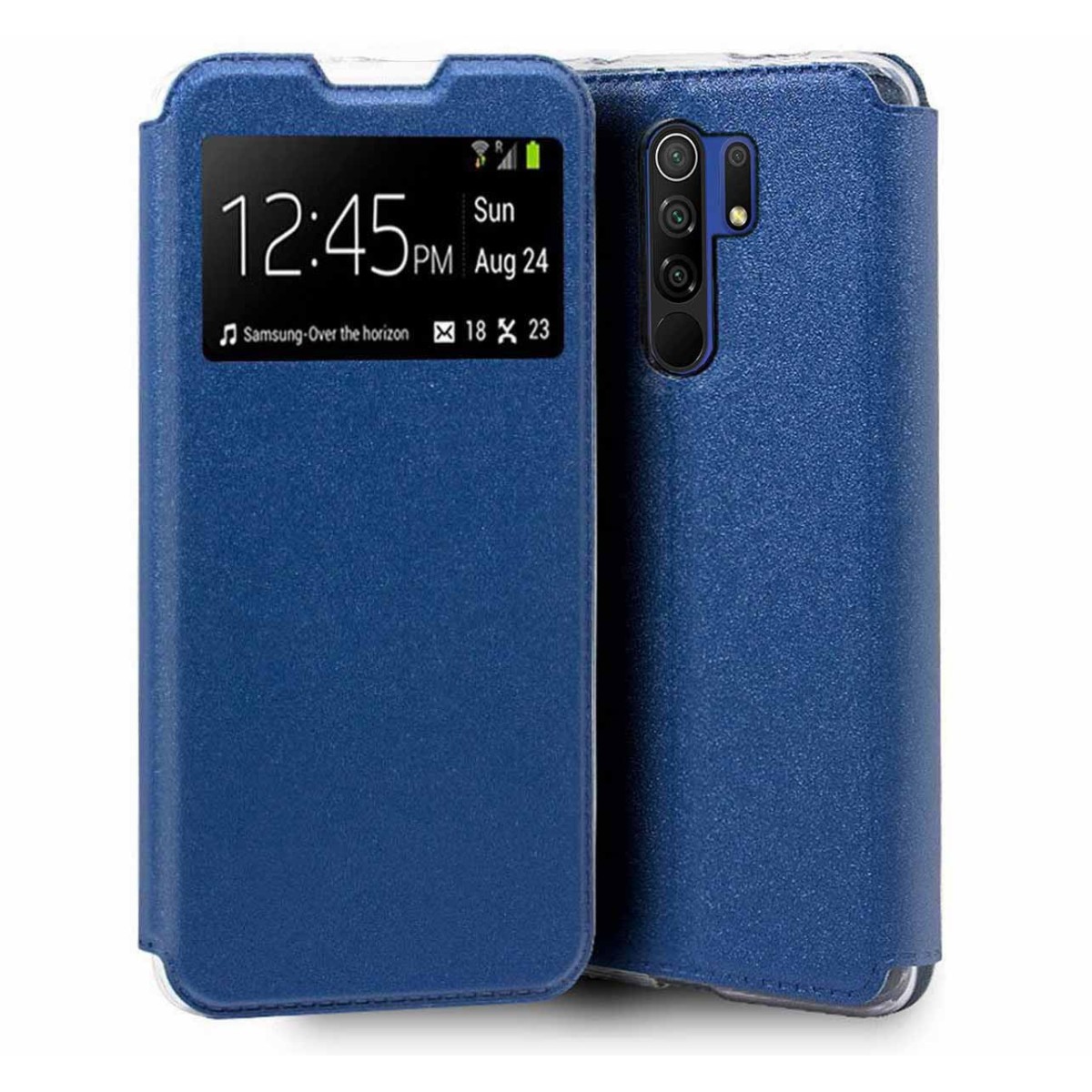 Funda Libro Soporte con Ventana para Xiaomi Redmi 9 color Azul