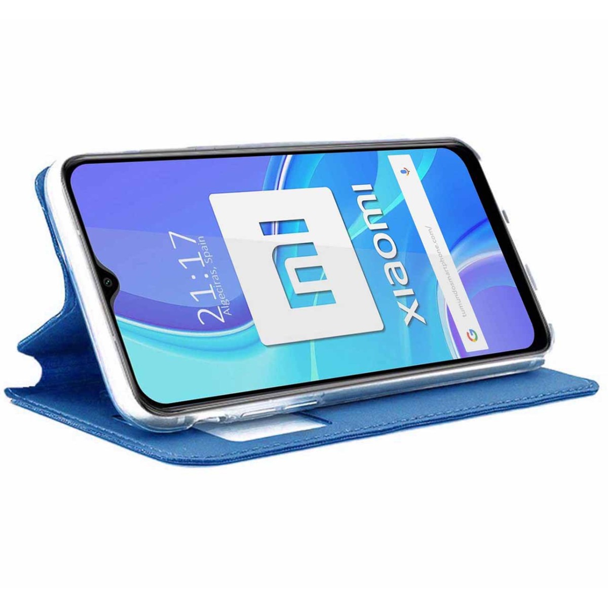 Funda Libro Soporte con Ventana para Xiaomi Redmi 9 color Azul