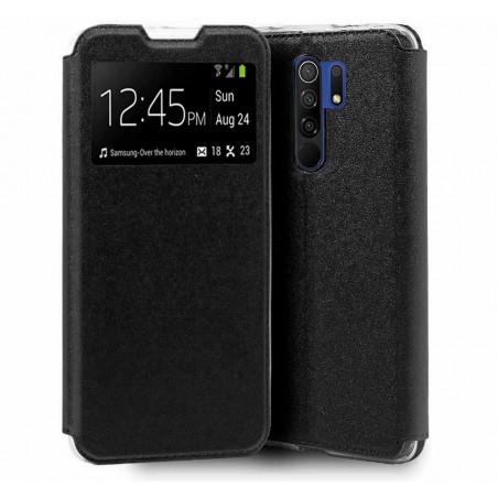 Funda Libro Soporte con Ventana para Xiaomi Redmi 9 color Negra