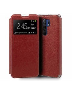 Funda Libro Soporte con Ventana para Xiaomi Redmi 9 color Roja