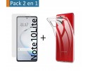 Pack 2 En 1 Funda Gel Transparente + Protector Cristal Templado para Samsung Galaxy Note 10 Lite