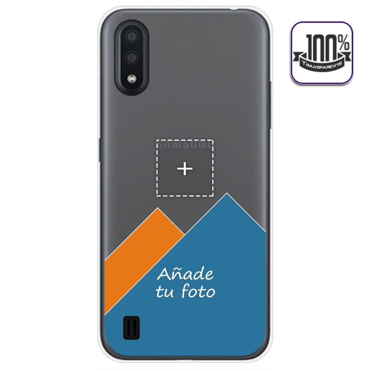 Personaliza tu Funda Gel Silicona Transparente con tu Fotografia para Samsung Galaxy A01 dibujo personalizada