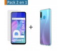 Pack 2 En 1 Funda Gel Transparente + Protector Cristal Templado para Huawei P40 Lite E
