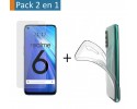 Pack 2 En 1 Funda Gel Transparente + Protector Cristal Templado para Realme 6