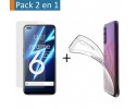 Pack 2 En 1 Funda Gel Transparente + Protector Cristal Templado para Realme 6 Pro