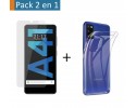 Pack 2 En 1 Funda Gel Transparente + Protector Cristal Templado para Samsung Galaxy A41