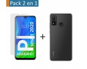 Pack 2 En 1 Funda Gel Transparente + Protector Cristal Templado para Huawei P Smart 2020