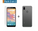 Pack 2 En 1 Funda Gel Transparente + Protector Cristal Templado para Umidigi A3X