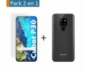 Pack 2 En 1 Funda Gel Transparente + Protector Cristal Templado para Cubot P30