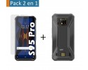 Pack 2 En 1 Funda Gel Transparente + Protector Cristal Templado para Doogee S95 Pro