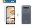 Pack 2 En 1 Funda Gel Transparente + Protector Cristal Templado para Lg K61