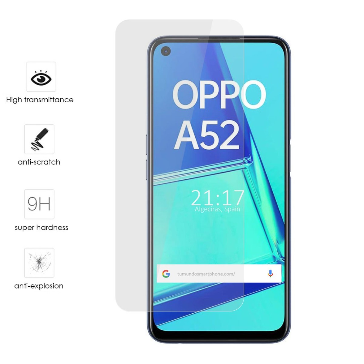 Protector Cristal Templado para Oppo A52 / Oppo A72 Vidrio