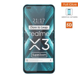 Protector Cristal Templado Completo 5D Full Glue Negro para Realme X3 SuperZoom / X50 5G Vidrio 2