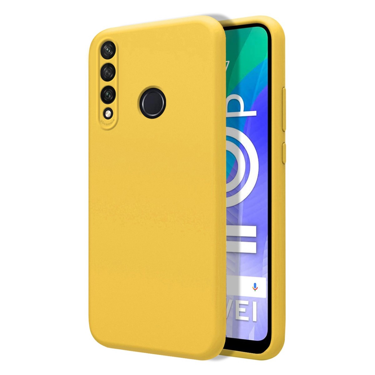 Funda Silicona Líquida Ultra Suave para Huawei Y6p color Amarilla