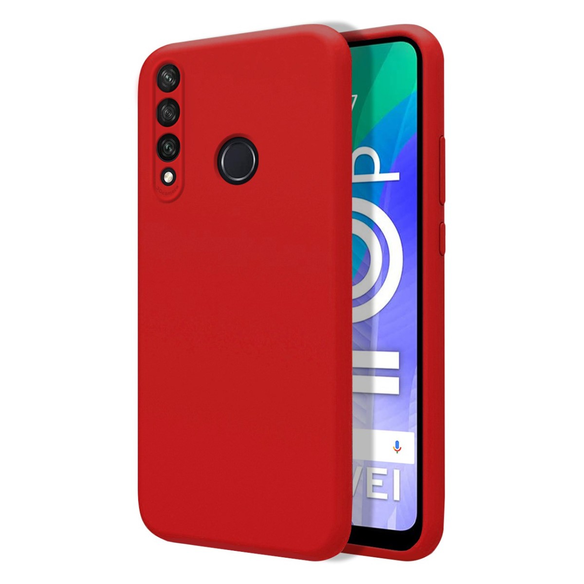 Funda Silicona Líquida Ultra Suave para Huawei Y6p color Roja