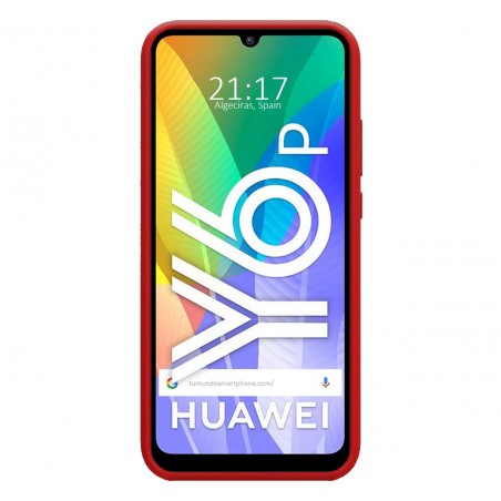 Funda Silicona Líquida Ultra Suave para Huawei Y6p color Roja