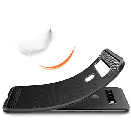 Funda Gel Tpu Tipo Carbon Negra para Lg K61