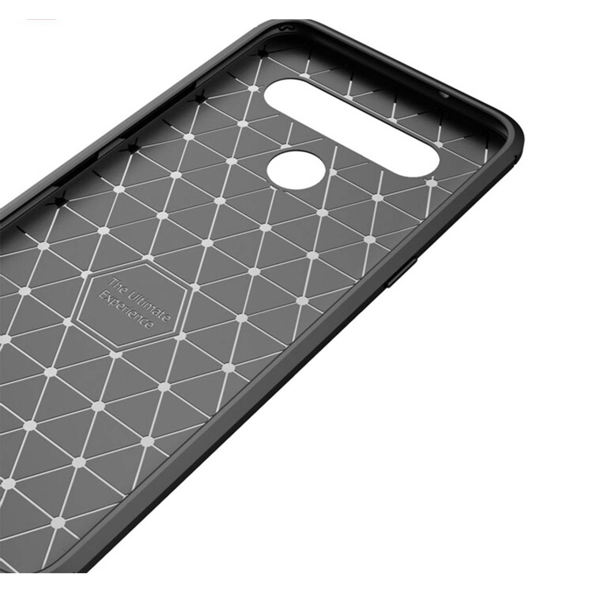 Funda Gel Tpu Tipo Carbon Negra para Lg K61