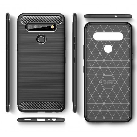 Funda Gel Tpu Tipo Carbon Negra para Lg K61
