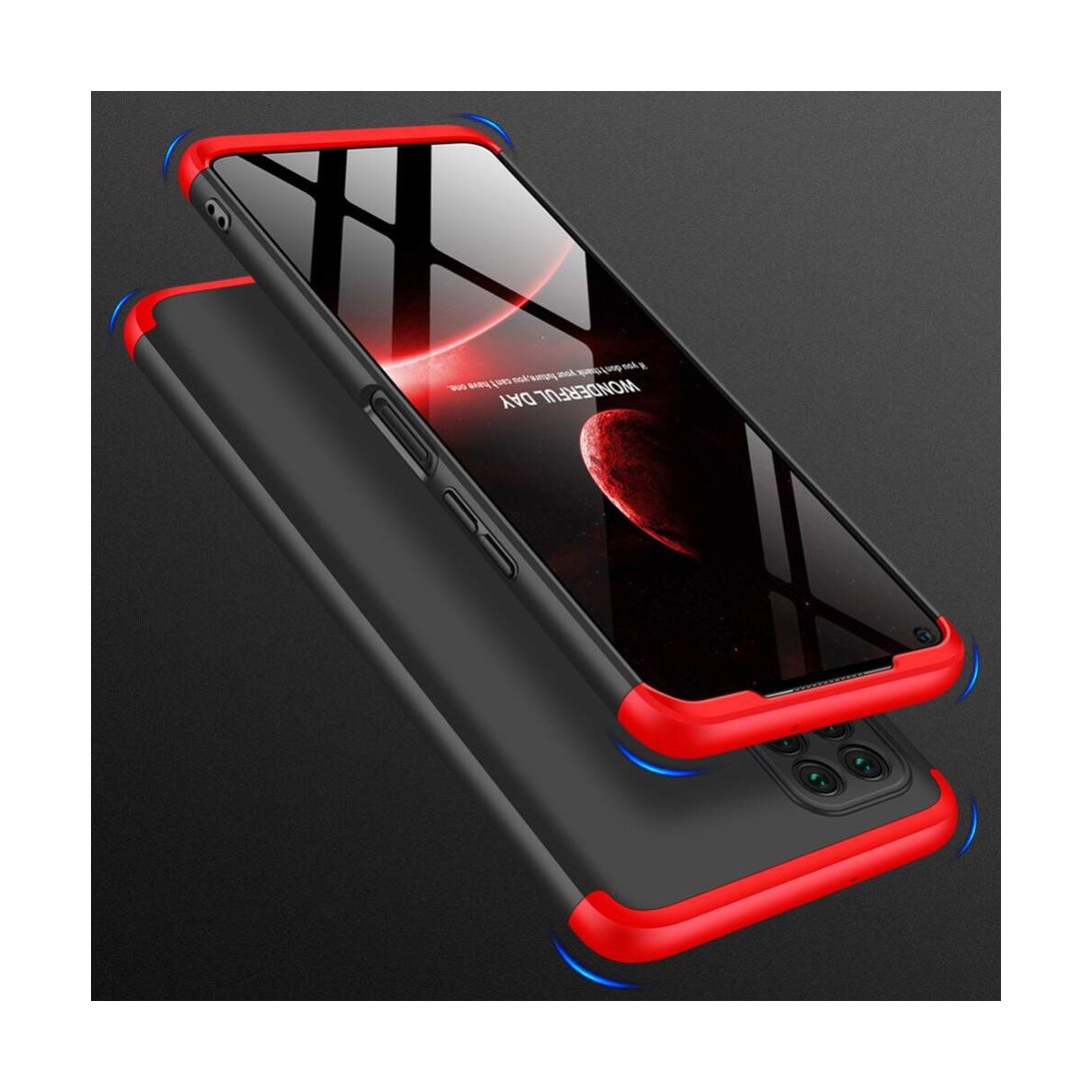 Funda Carcasa GKK 360 para Huawei P40 Lite Color Negra / Roja