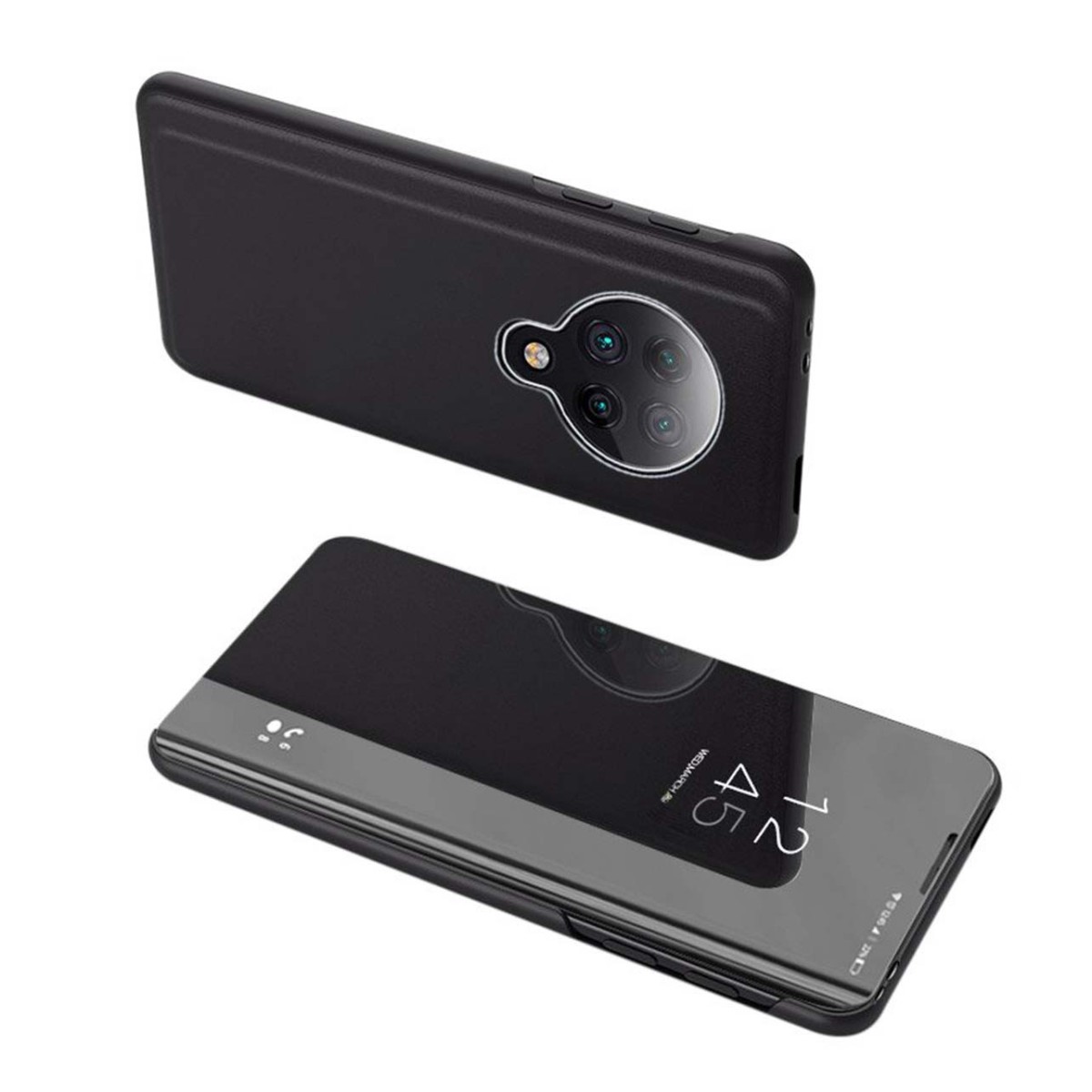 Funda Flip Cover Clear View para Xiaomi POCO F2 Pro color Negra