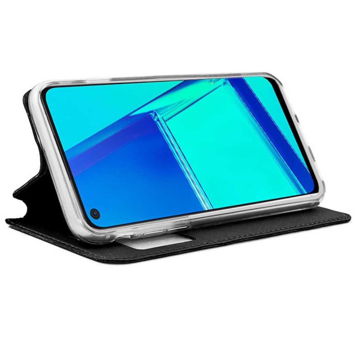 Funda Libro Soporte con Ventana para Oppo A52 / Oppo A72 color Negra