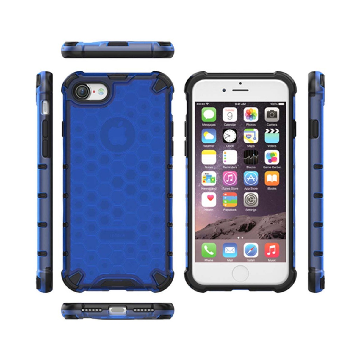 Funda Tipo Honeycomb Armor (Pc+Tpu) Azul para Iphone SE 2020