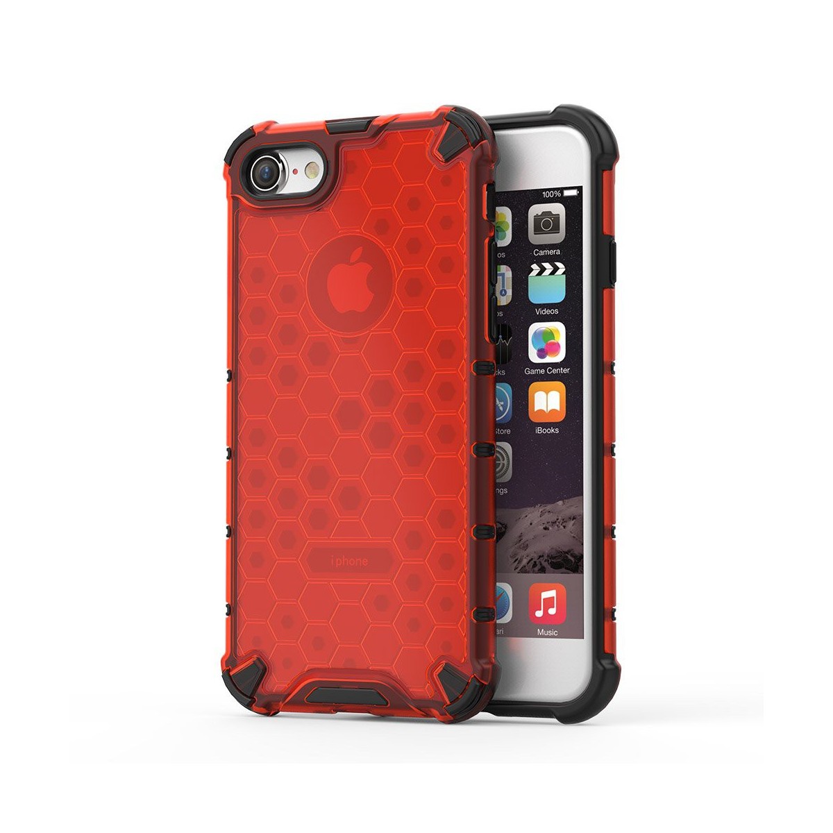 Funda Tipo Honeycomb Armor (Pc+Tpu) Roja para Iphone SE 2020