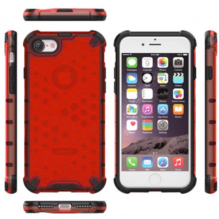 Funda Tipo Honeycomb Armor (Pc+Tpu) Roja para Iphone SE 2020