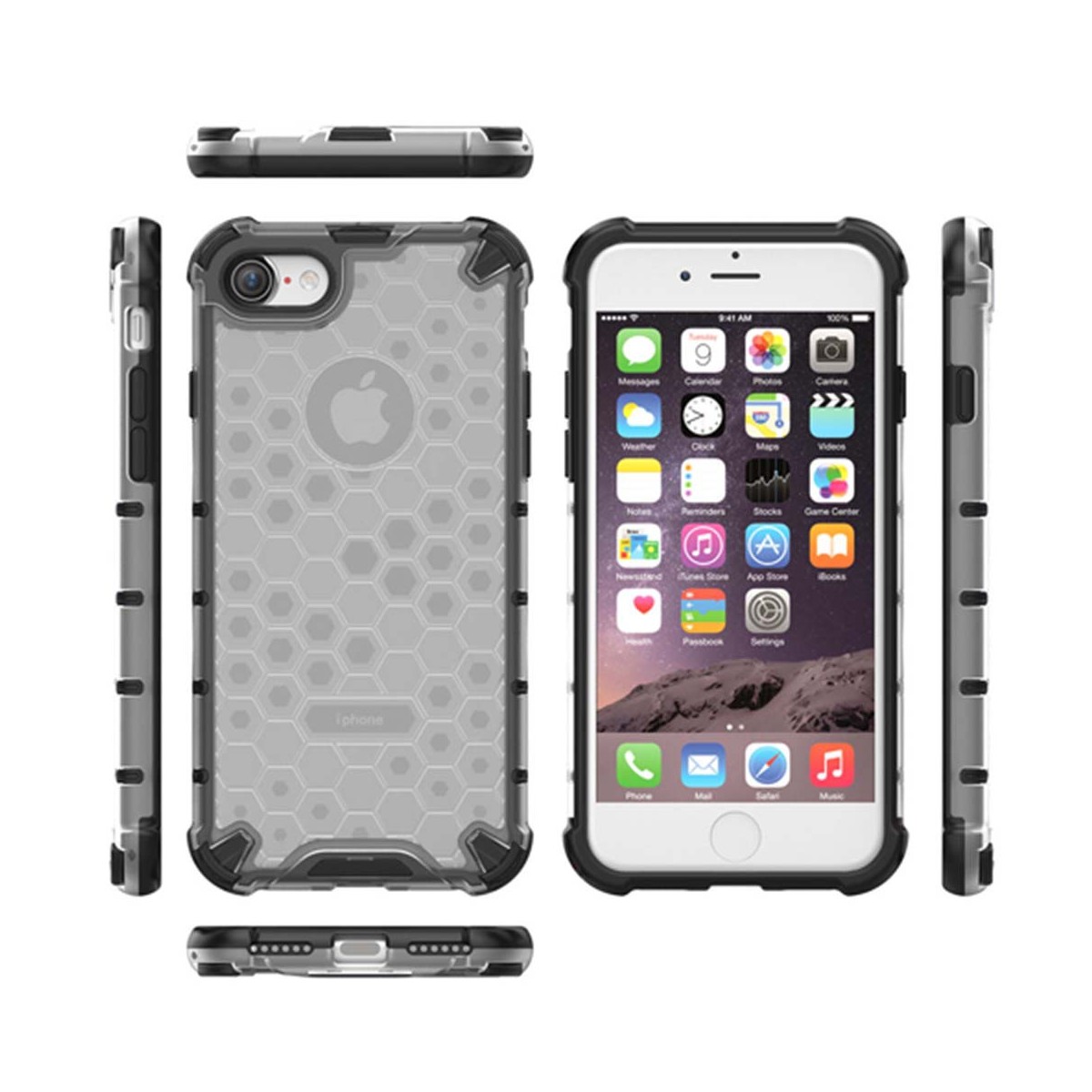 Funda Tipo Honeycomb Armor (Pc+Tpu) Transparente para Iphone SE 2020