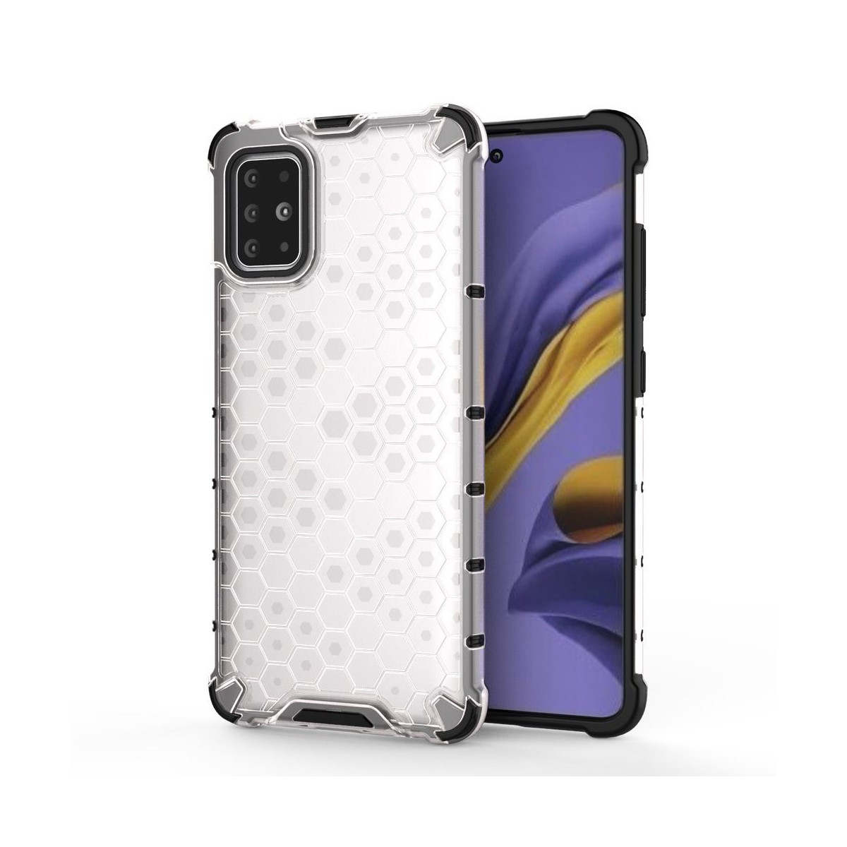 Funda Tipo Honeycomb Armor (Pc+Tpu) Transparente para Samsung Galaxy A51