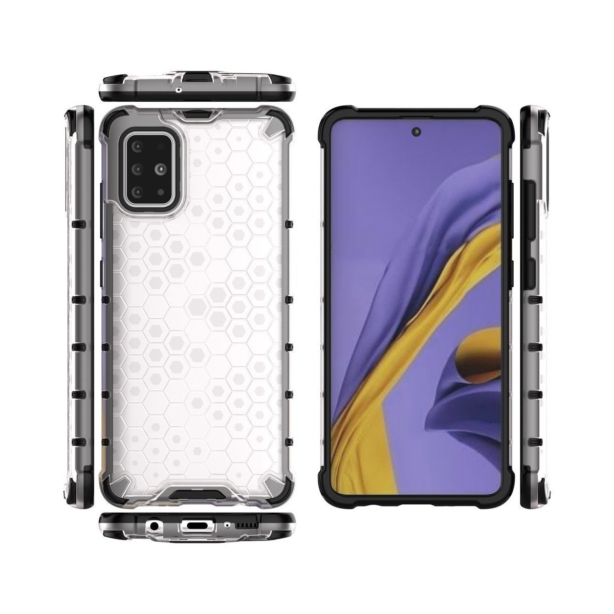 Funda Tipo Honeycomb Armor (Pc+Tpu) Transparente para Samsung Galaxy A51