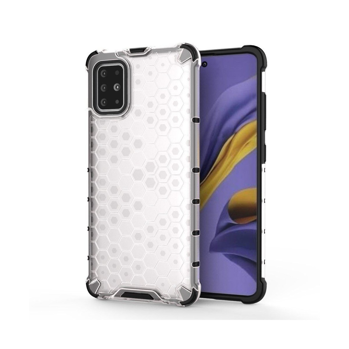 Funda Tipo Honeycomb Armor (Pc+Tpu) Transparente para Samsung Galaxy S20