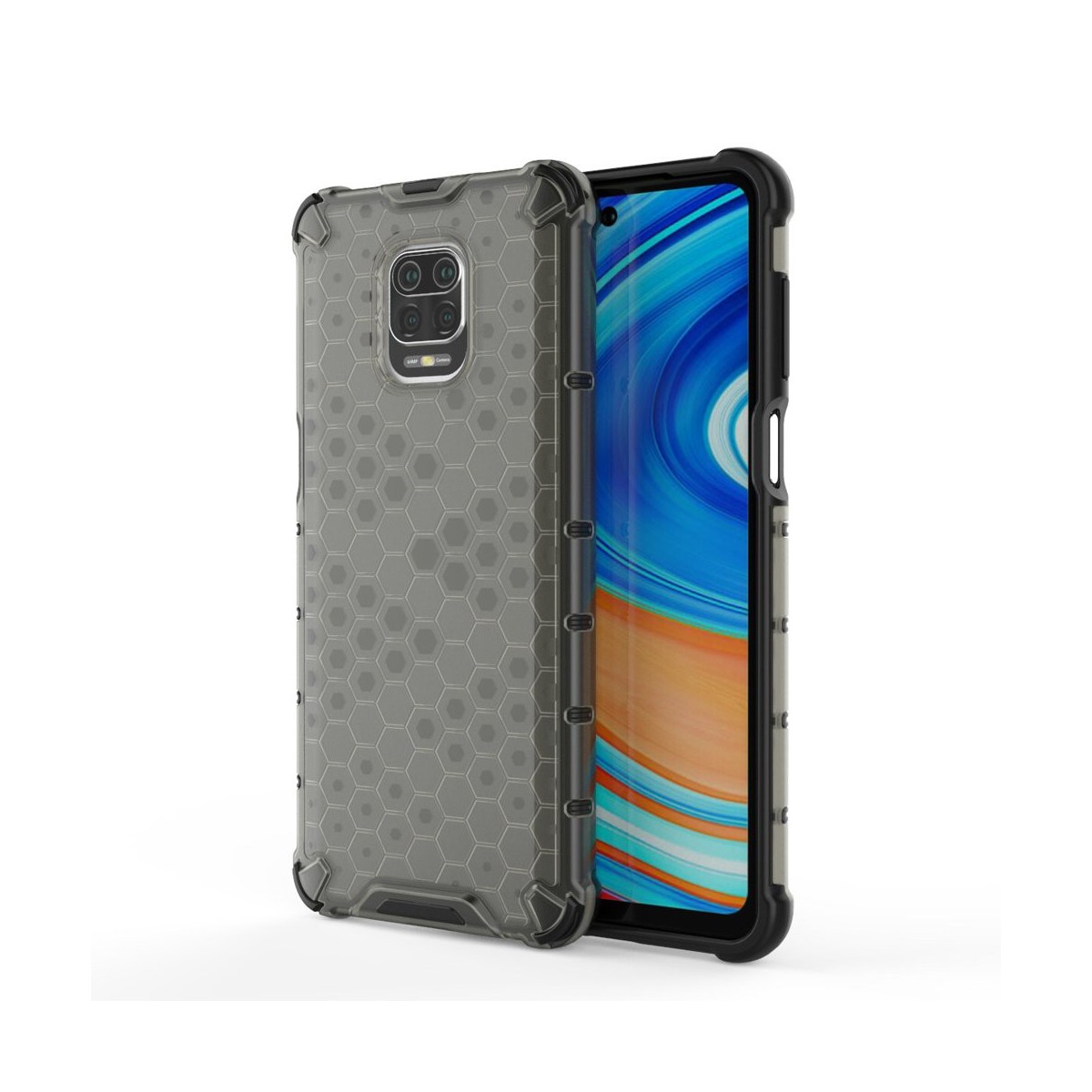 Funda Tipo Honeycomb Armor (Pc+Tpu) Negra para Xiaomi Redmi Note 9S / Note 9 Pro