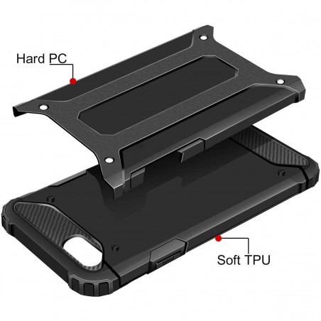 Funda Tipo Hybrid Tough Armor (Pc+Tpu) Negra para Iphone SE 2020