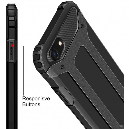 Funda Tipo Hybrid Tough Armor (Pc+Tpu) Negra para Iphone SE 2020