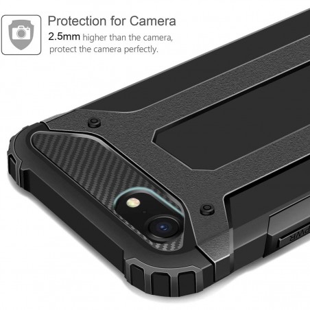 Funda Tipo Hybrid Tough Armor (Pc+Tpu) Negra para Iphone SE 2020