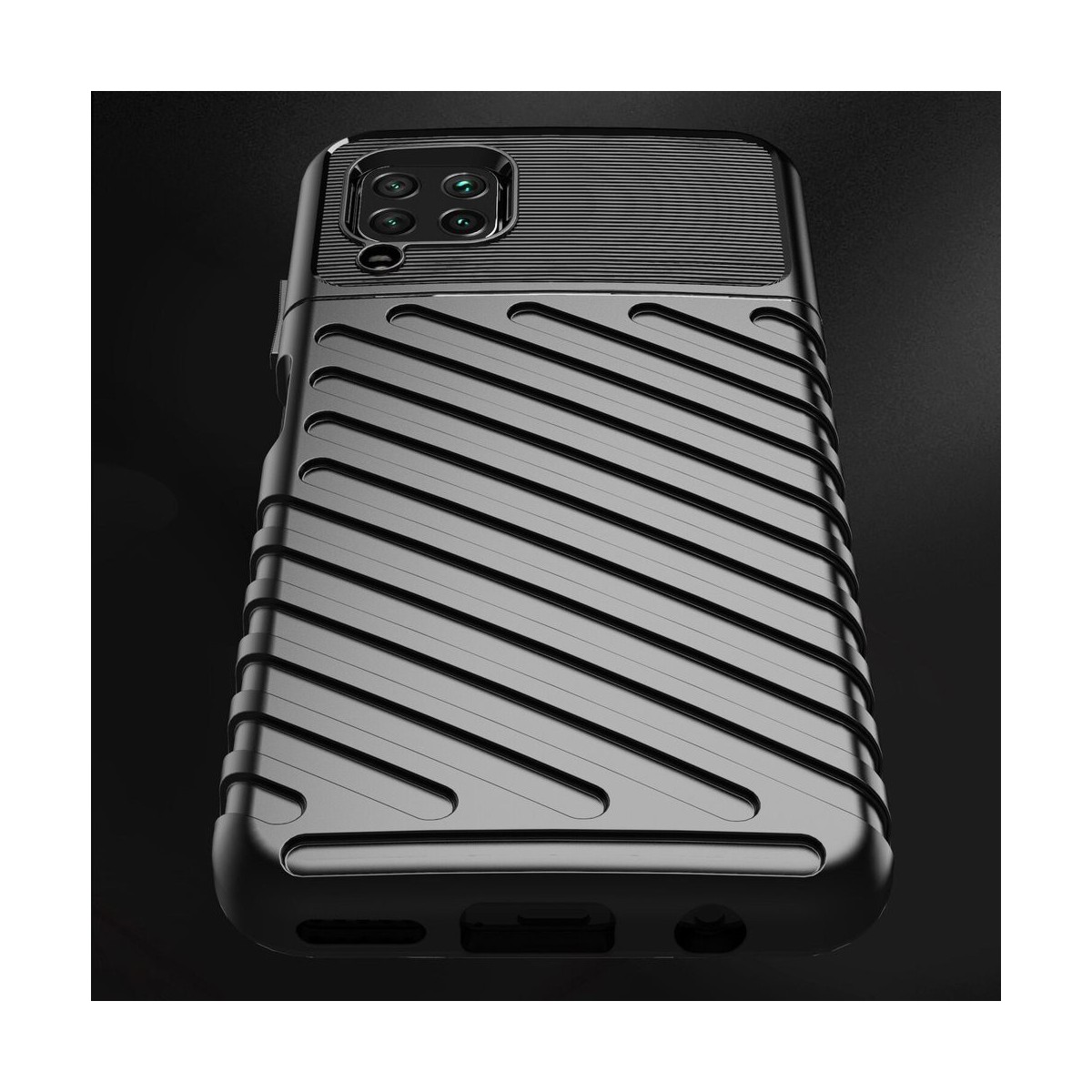 Funda Gel Flexible Thunder Armor Rugged para Huawei P40 Lite color Negra