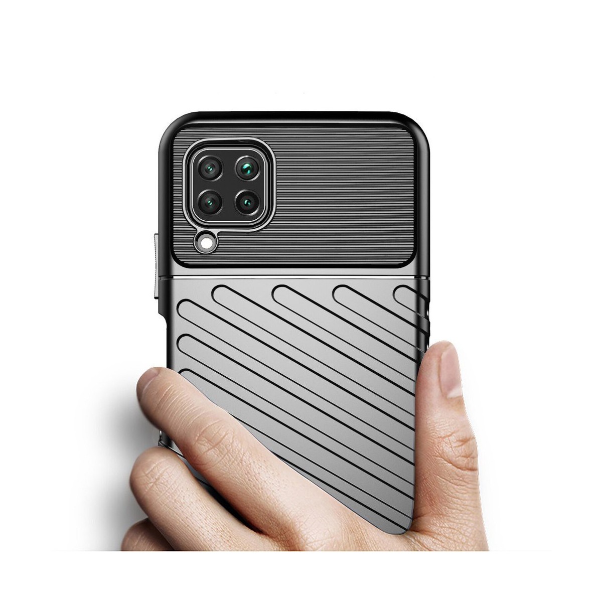 Funda Gel Flexible Thunder Armor Rugged para Huawei P40 Lite color Negra