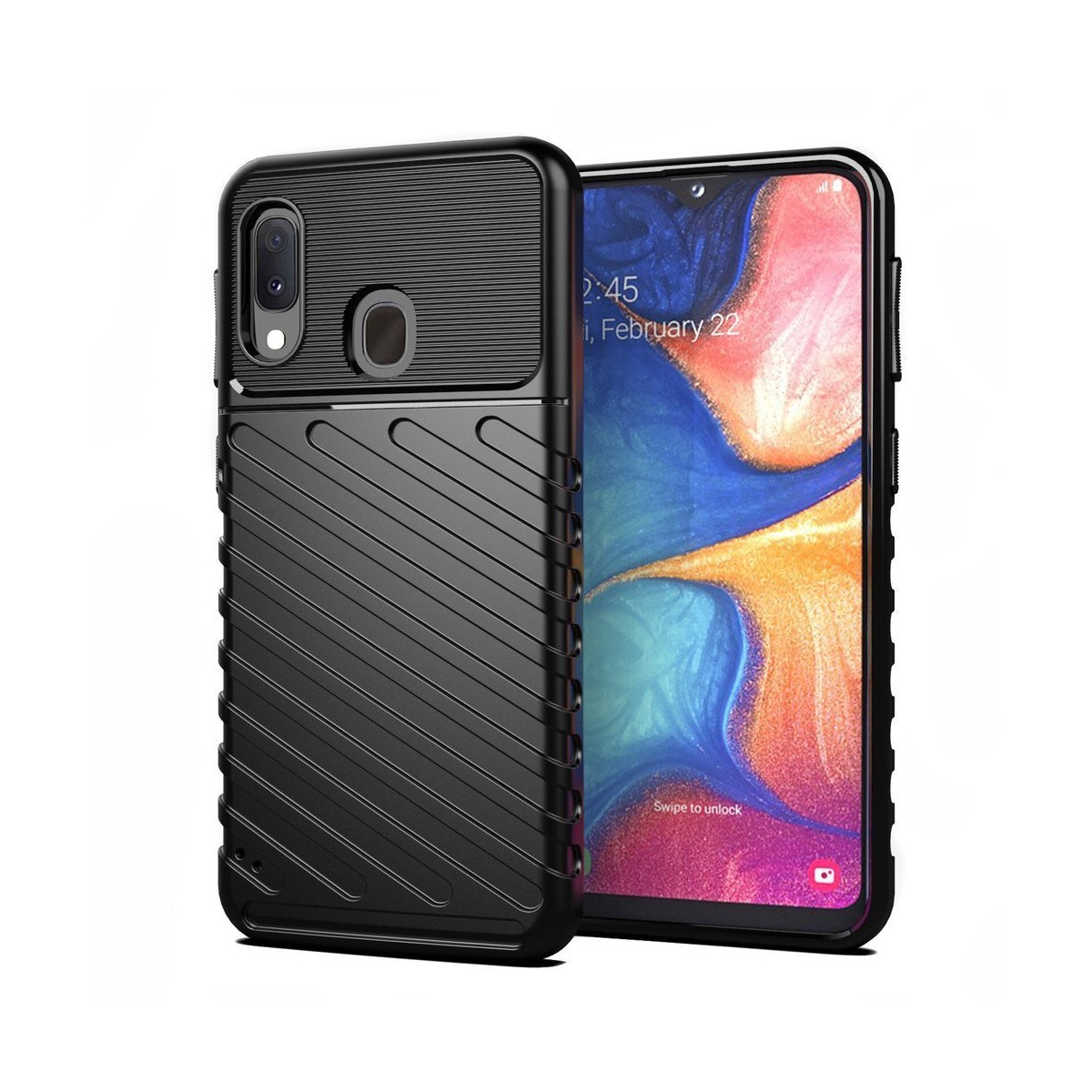 Funda Gel Flexible Thunder Armor Rugged para Samsung Galaxy A20e 5.8 color Negra