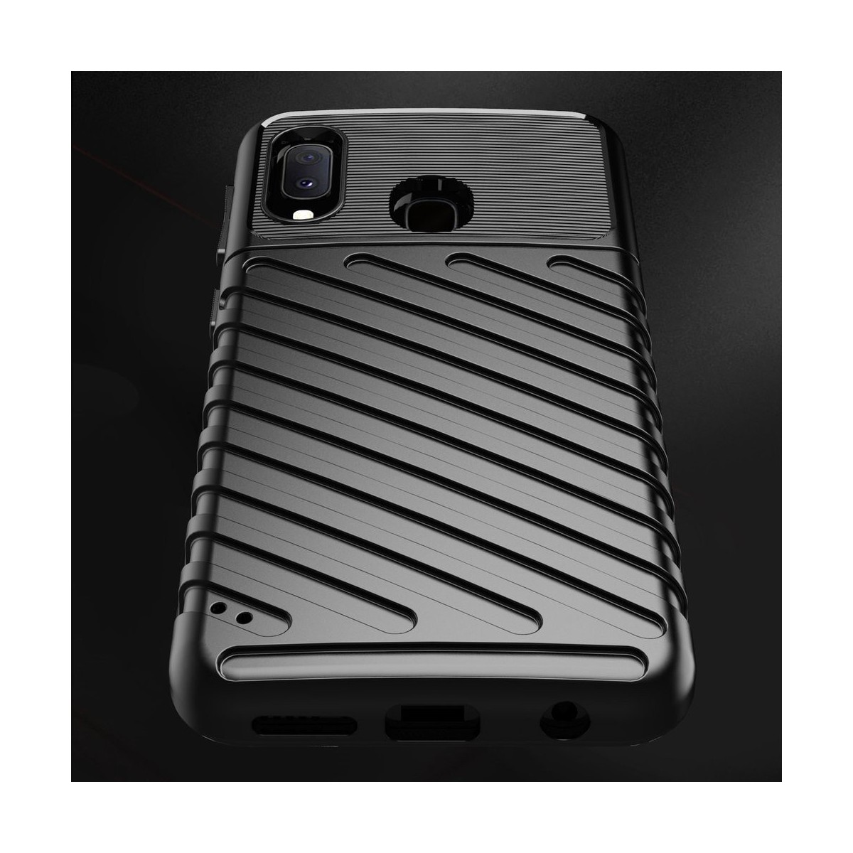 Funda Gel Flexible Thunder Armor Rugged para Samsung Galaxy A20e 5.8 color Negra